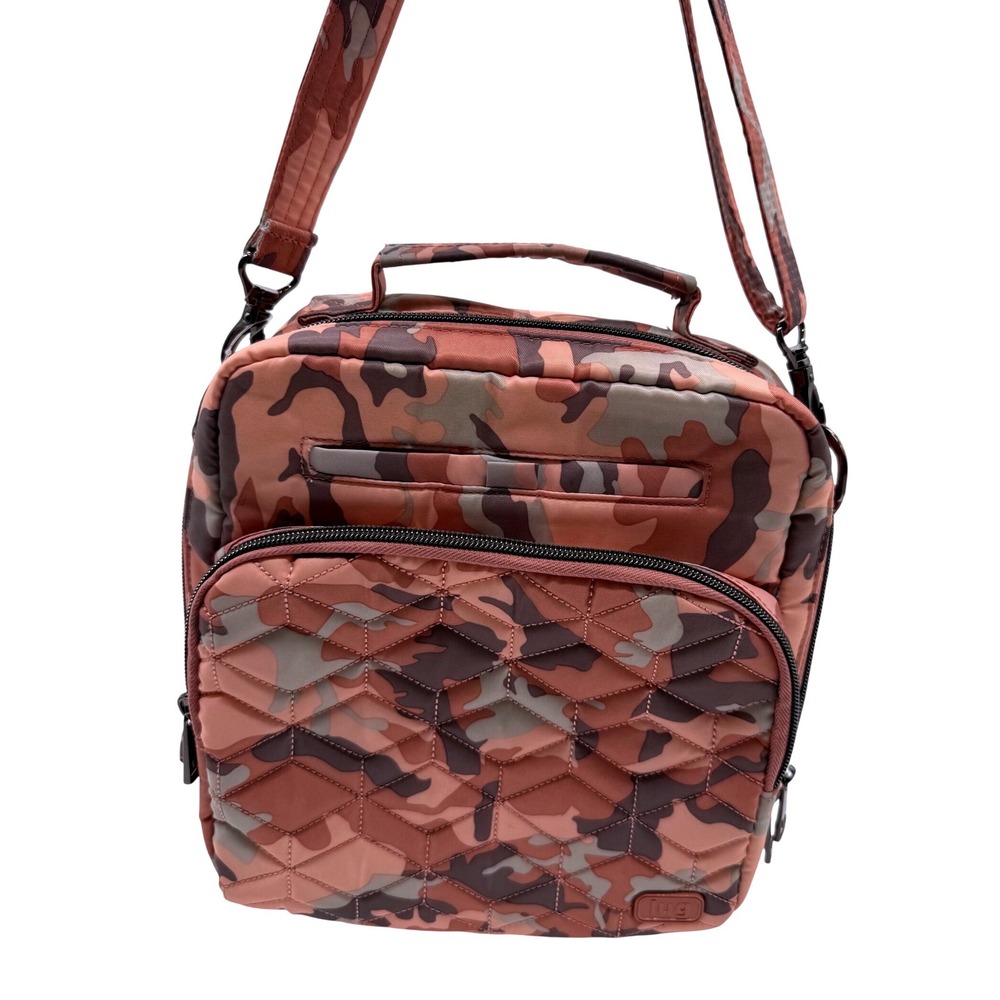 Lug Ranger Crossbody Bag Camo Pink Quilted Travel Shoulder Bag RFID EC